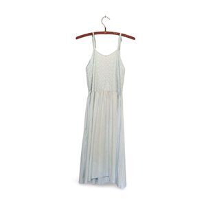 50s VTG S Pale Blue Eyelet Bodice Nightgown Cotton Night Dress B42 W28 Vintage